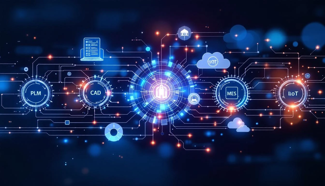 Manufacturing systems connected by digital data thread