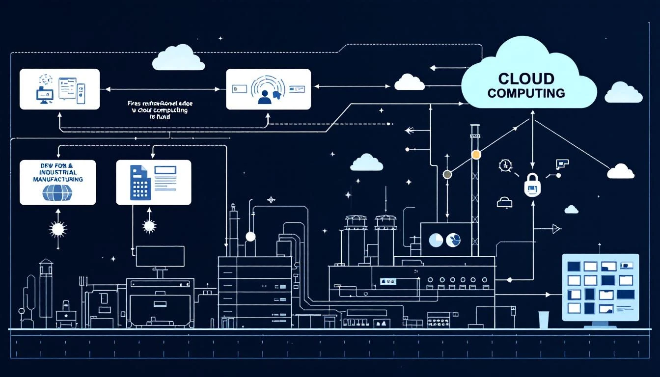 Edge computing vs cloud architecture diagram for industrial manufacturing