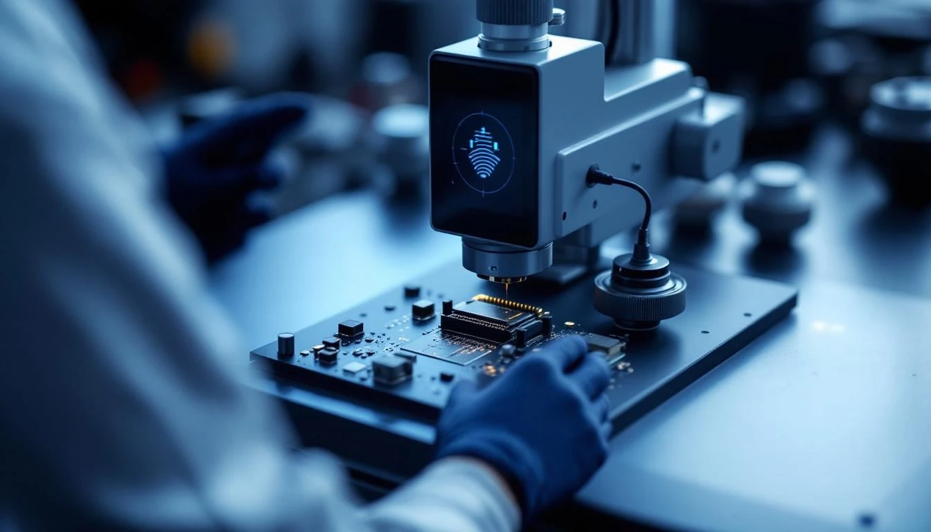 Electronics manufacturing quality testing station with IoT monitoring