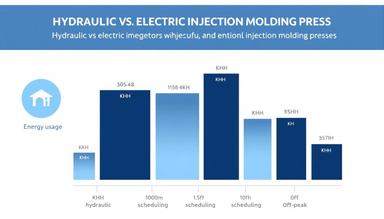 Comparison of energy consumption between hydraulic and electric injection molding presses