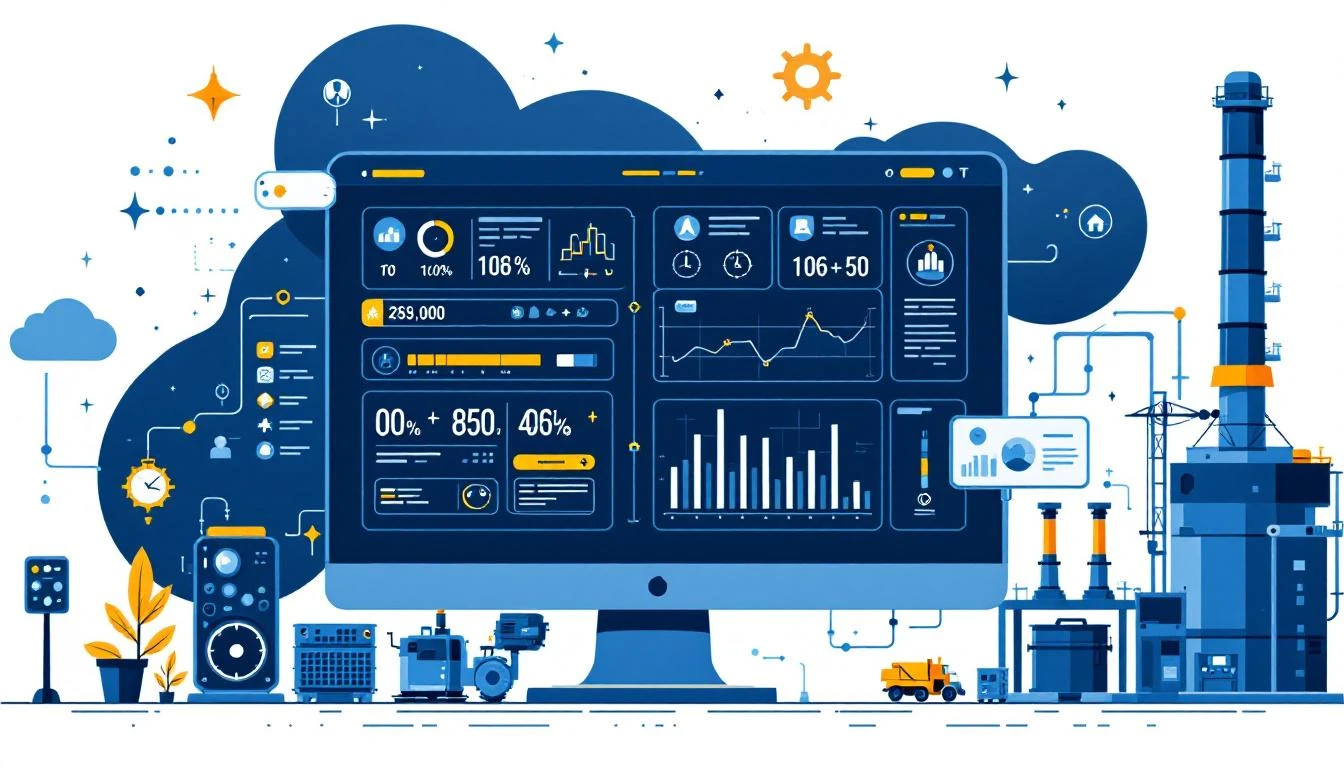 Industrial IoT beginner's guide with connected factory devices and dashboard
