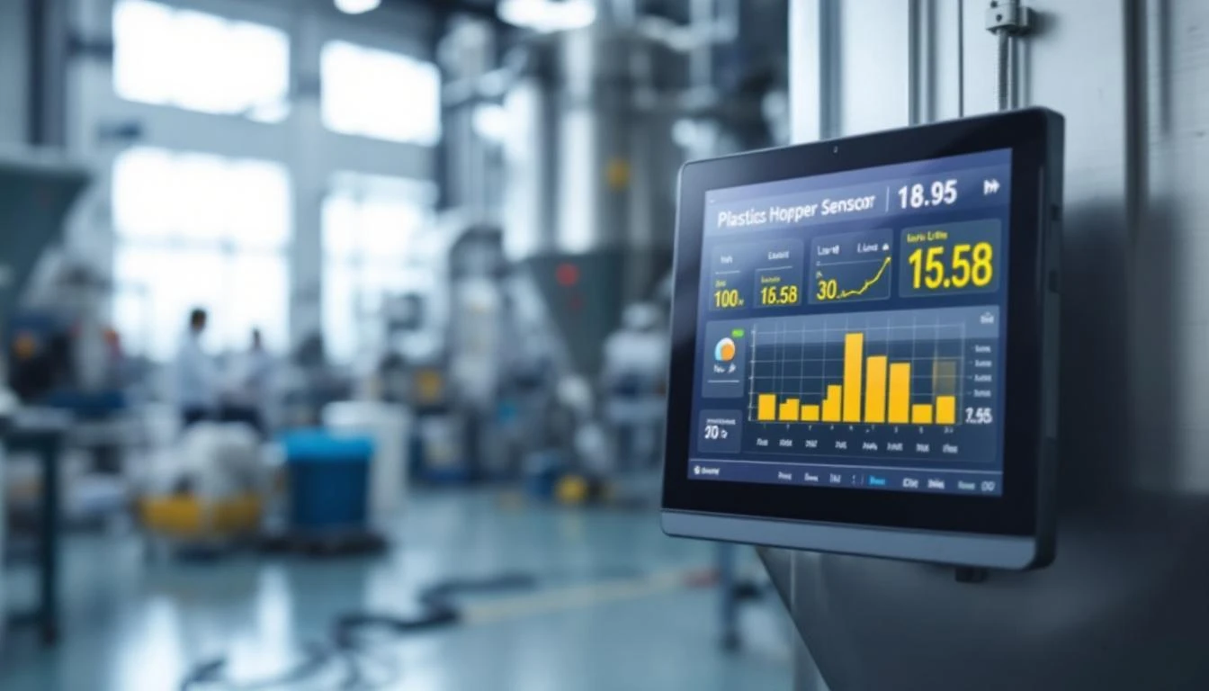 Industrial hopper monitoring system with level sensors and real-time data