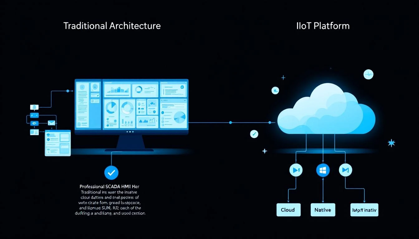 Traditional SCADA architecture vs cloud-native IIoT