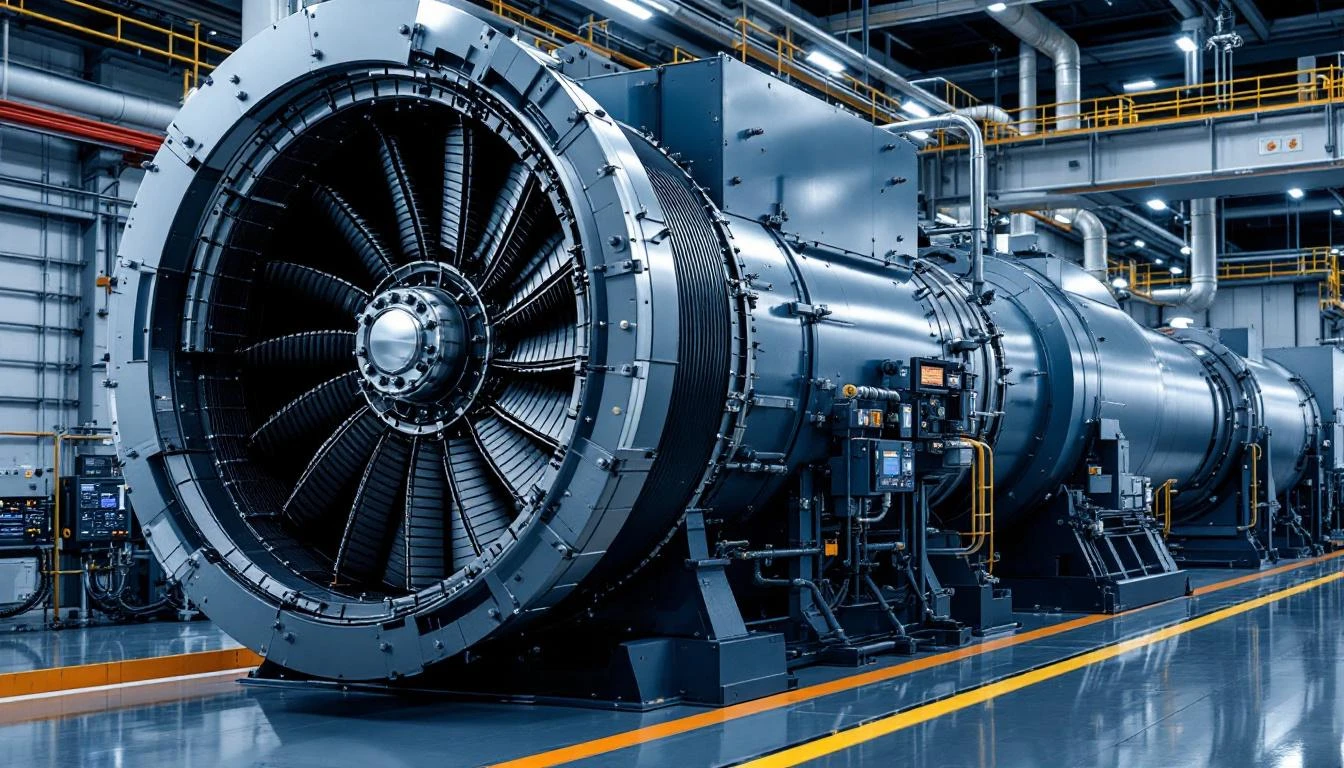 Turbine generator in power plant with vibration monitoring