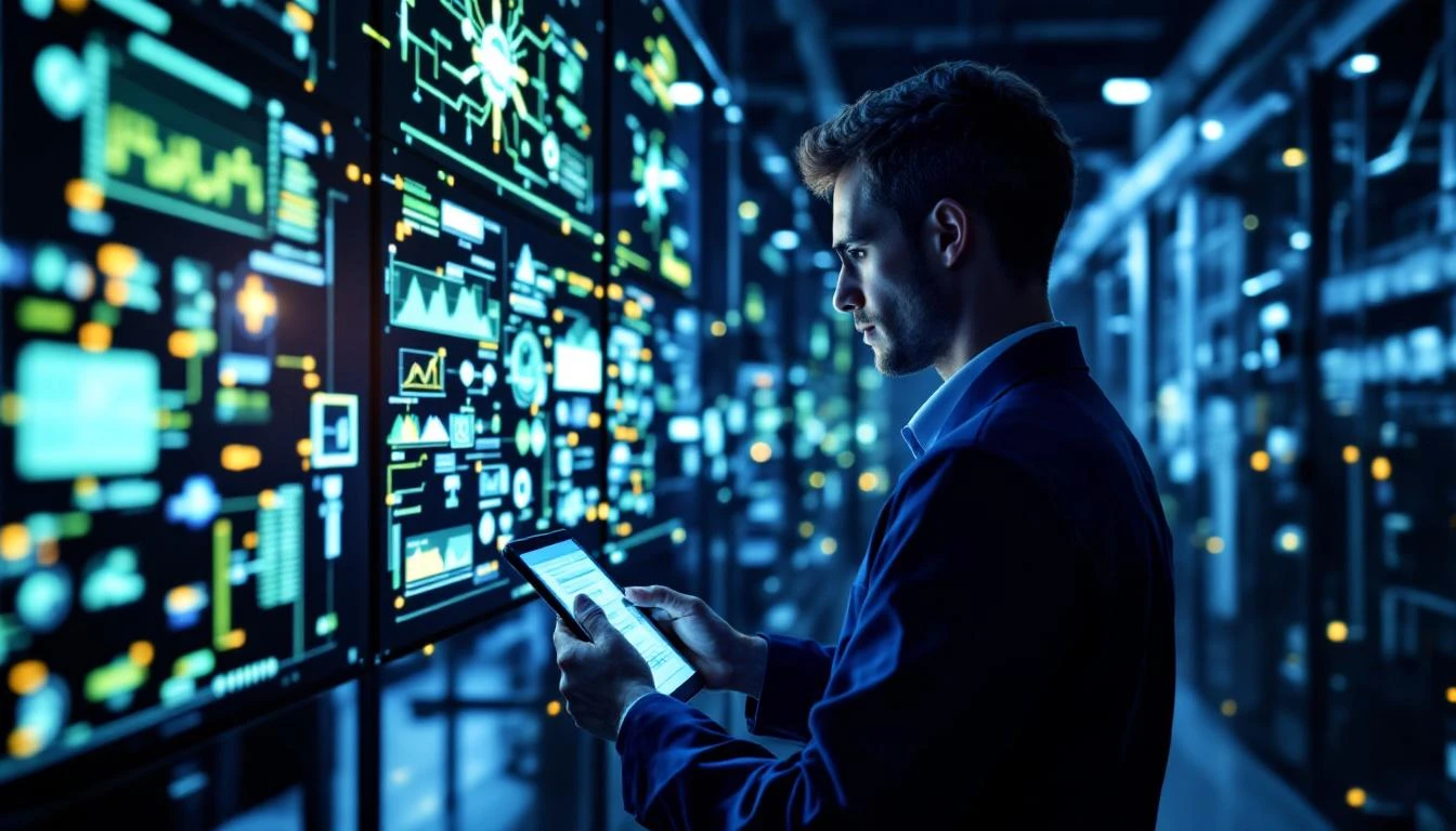 Smart factory with converged IT OT networks and industrial controllers connected to cloud analytics