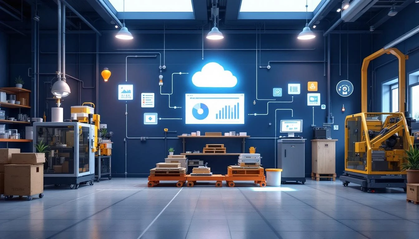 Simple IoT setup connecting machines to cloud dashboard