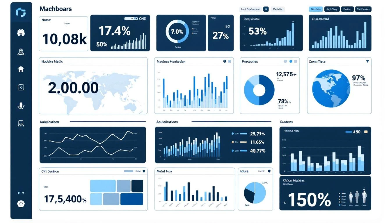 MachineMetrics analytics dashboard for CNC machine monitoring