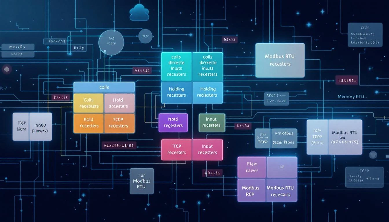 Modbus register address mapping and function codes