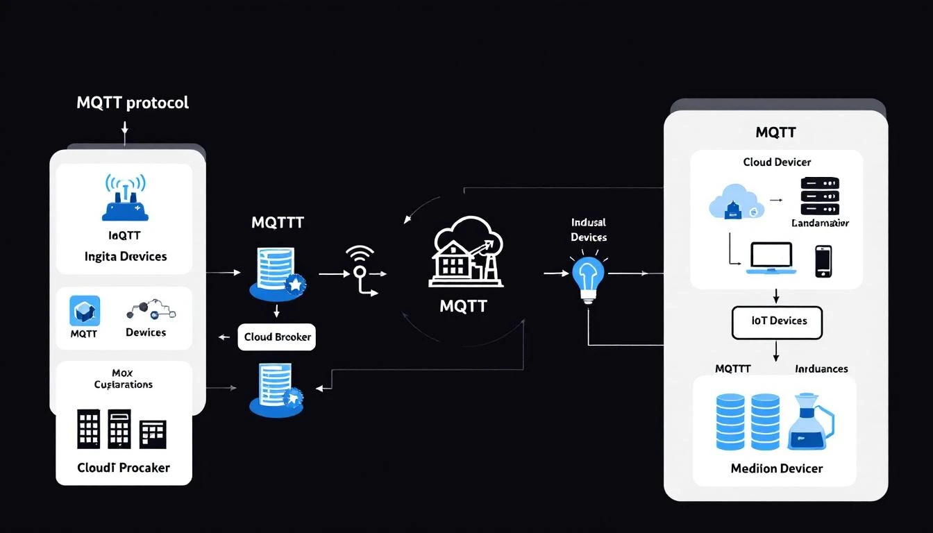 MQTT protocol data flow in an industrial IoT architecture