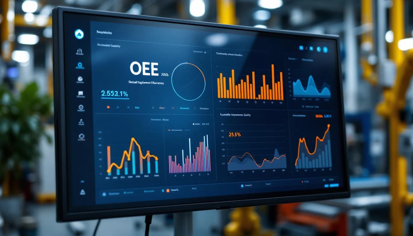 OEE monitoring dashboard with availability performance quality metrics