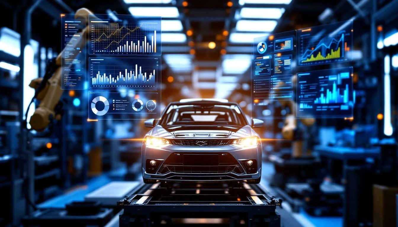 Predictive maintenance on an automotive assembly line with sensor data overlays