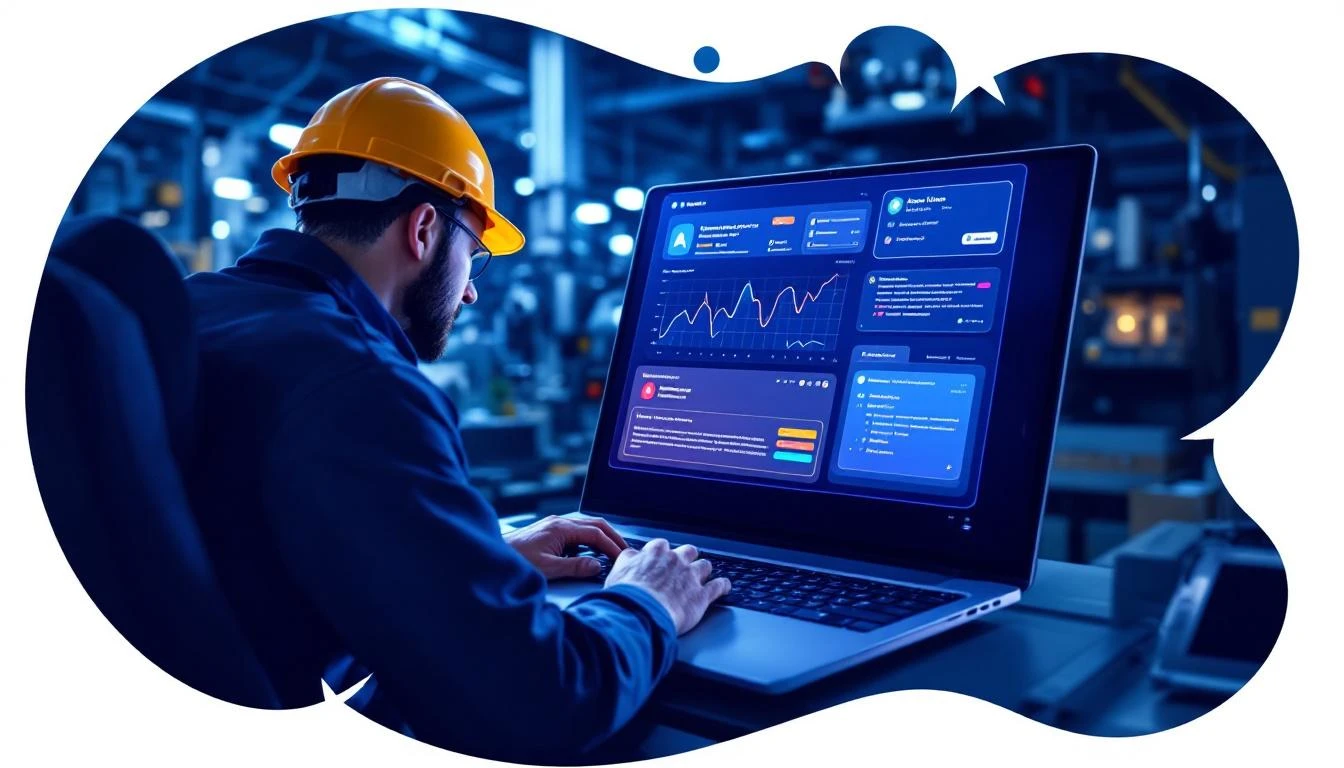 Engineers monitoring factory equipment remotely from any location
