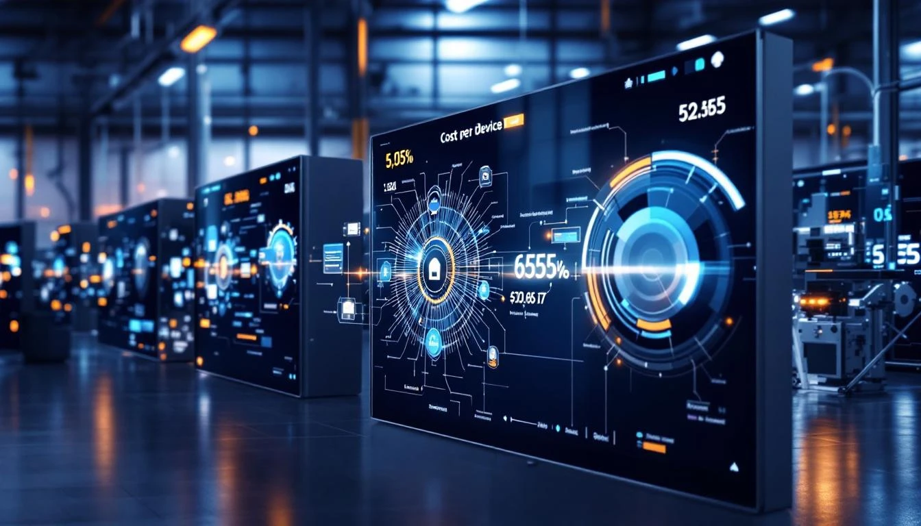 Connected industrial machines with cost per device analysis