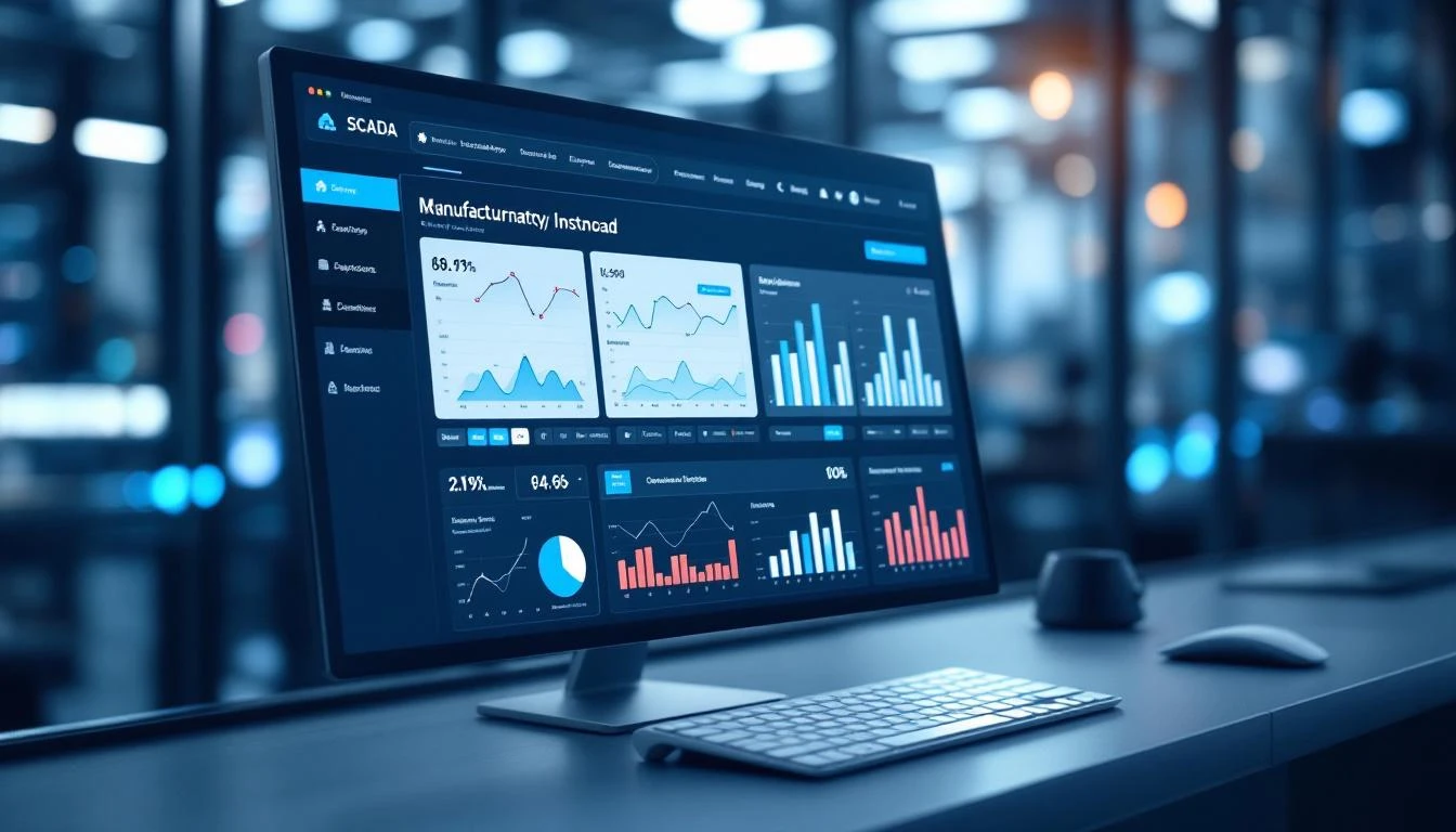 Modern cloud-based SCADA alternative showing manufacturing control dashboard