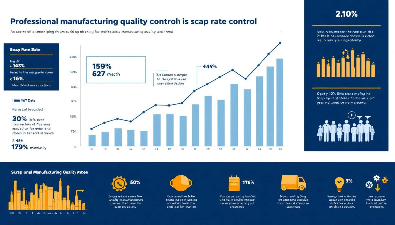 Manufacturing quality control with IIoT data showing scrap rate reduction trends
