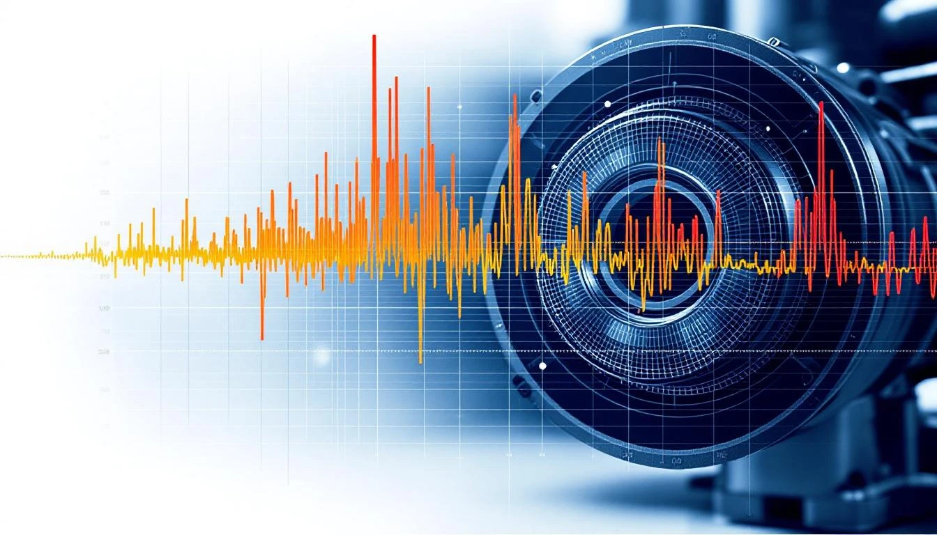 FFT vibration spectrum analysis showing bearing defect frequencies